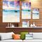 Designart - Exotic Seashore Sunset Over Blue Sea - Extra Large Seascape Art Canvas
